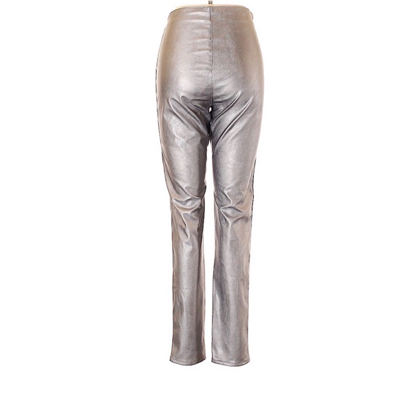 Liquid Leather Metallic Treggings Silver Divided - Picture 2 of 7